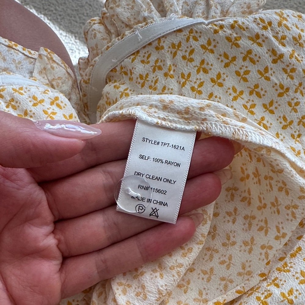 Skylar + Madison Yellow Floral Strapless Top - Picture 8 of 9
